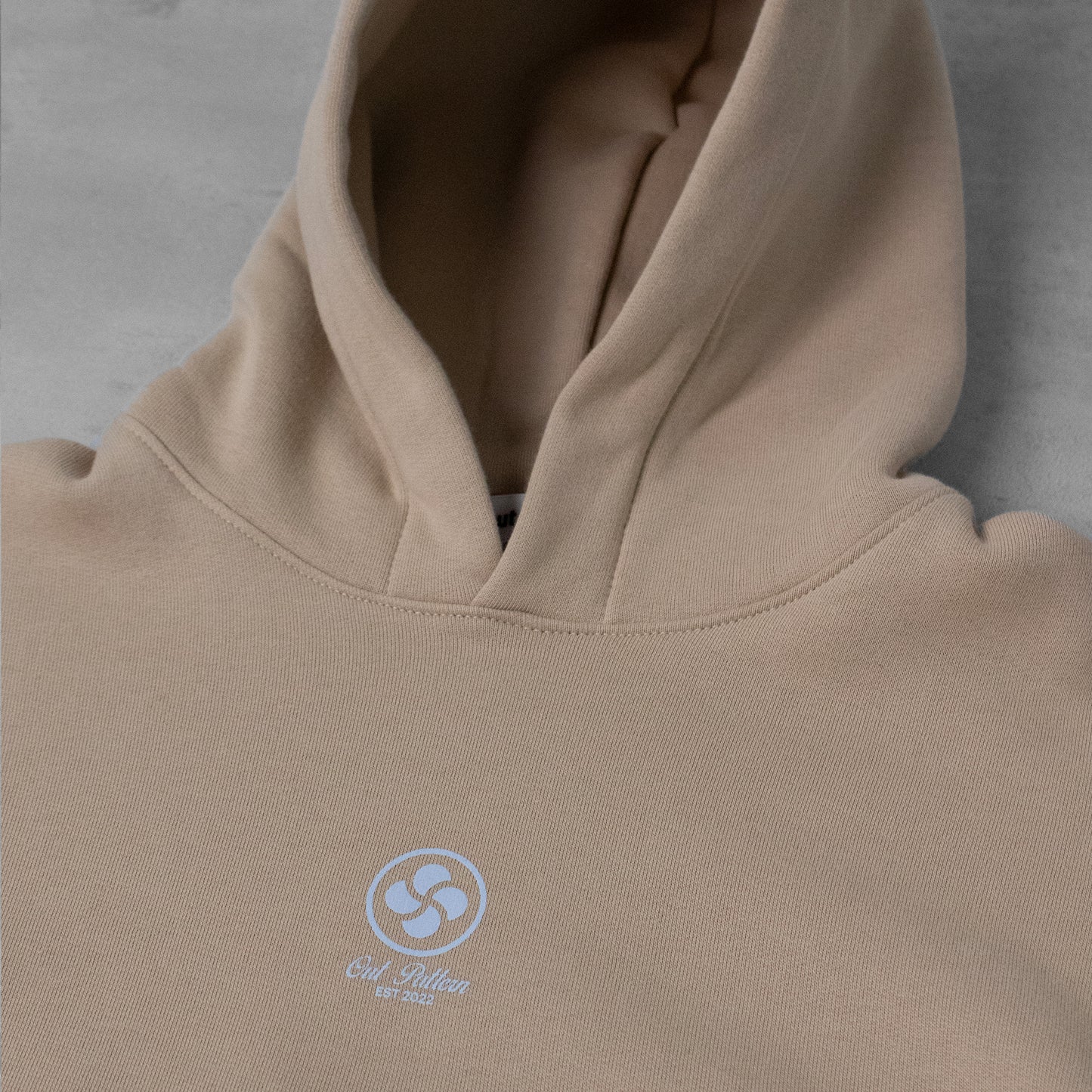 Out Pattern Heavy Perfect Hoodie Beige