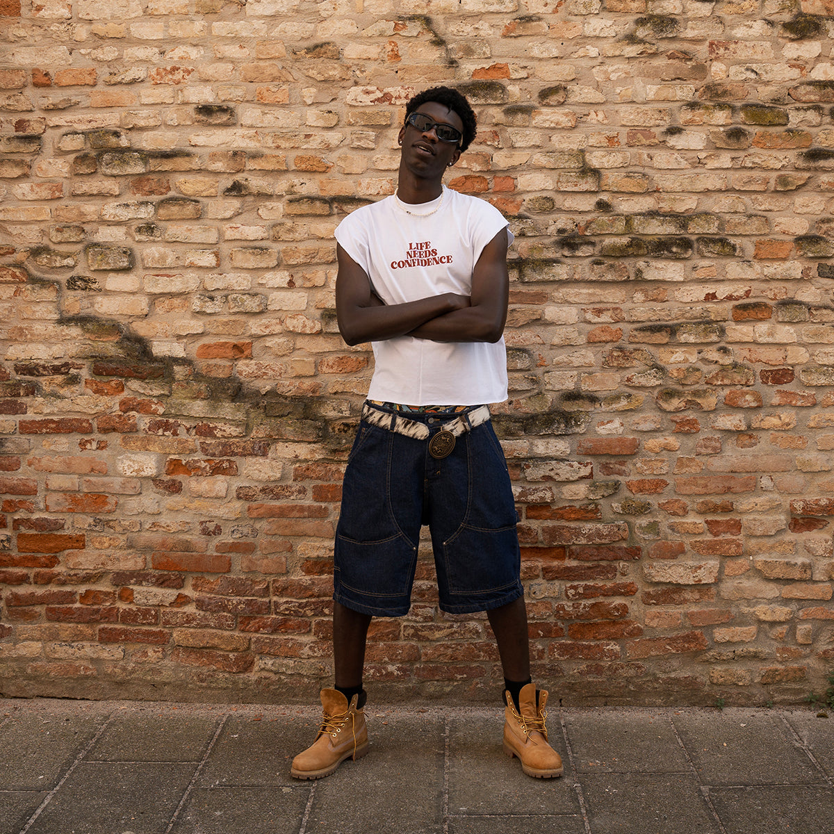 "Life Needs Confidence" Sleeveless White