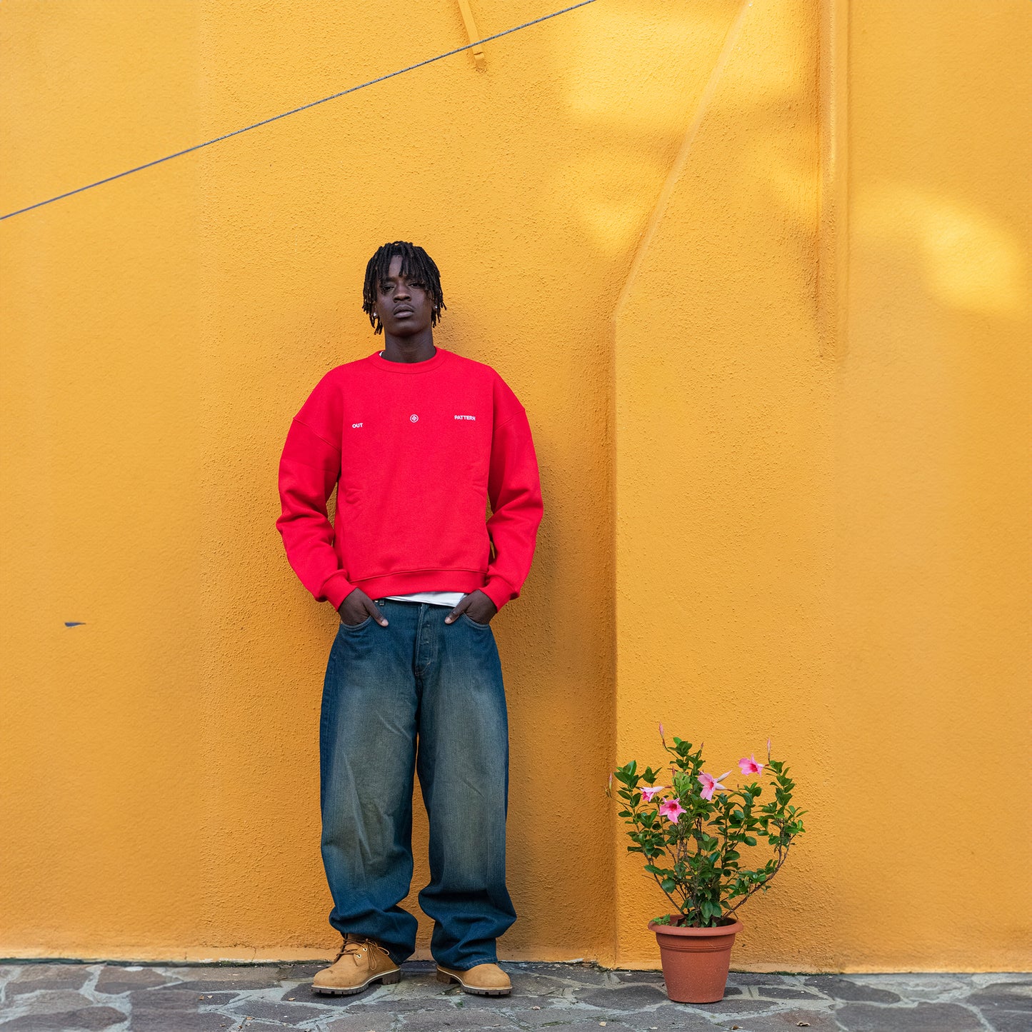 Out Pattern Red Crewneck