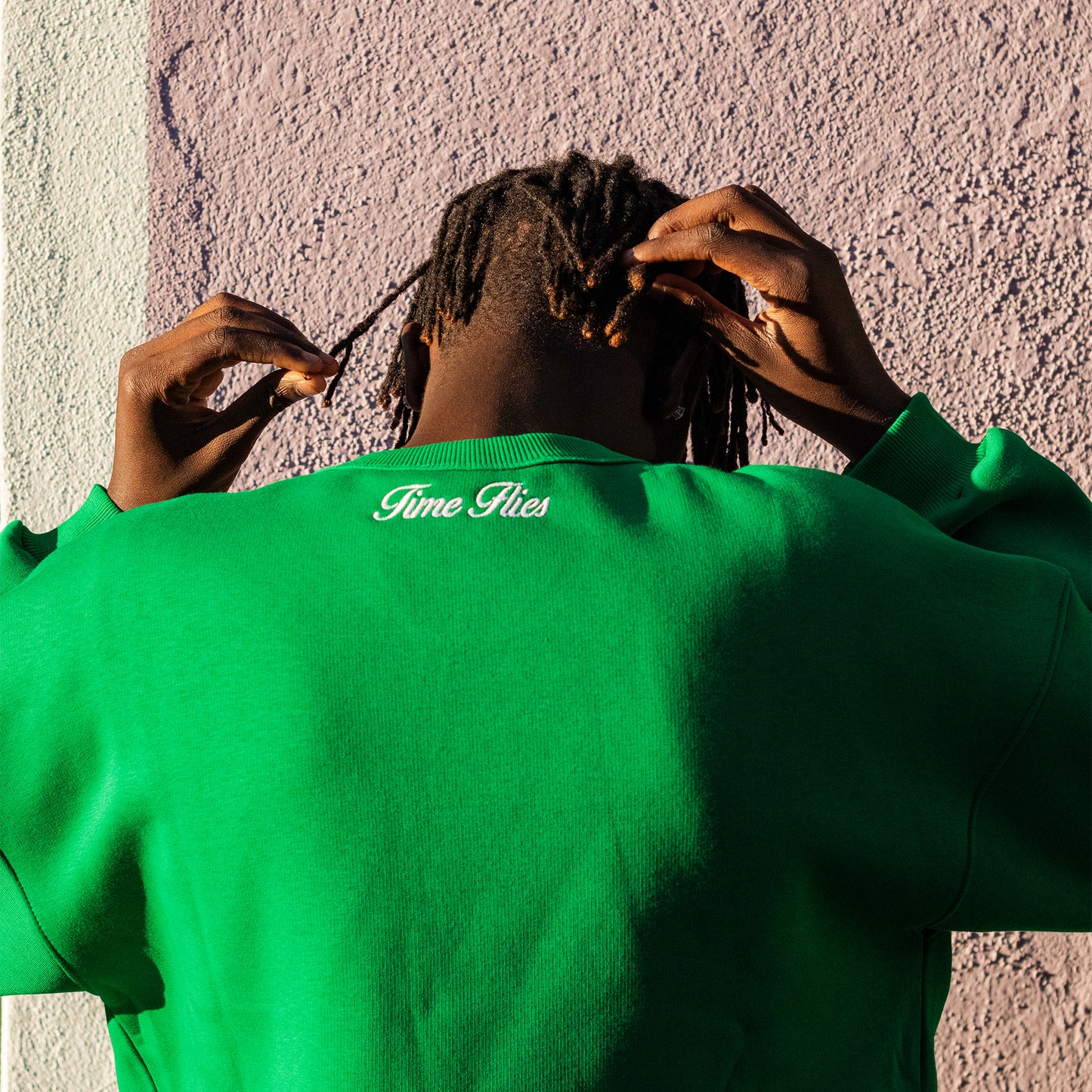 Out Pattern Green Crewneck