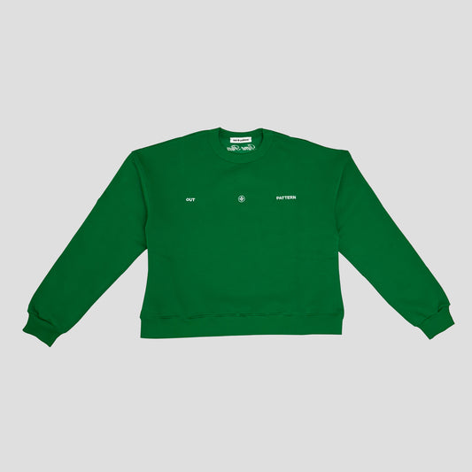 Out Pattern Green Crewneck