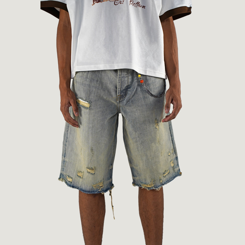DISTRESSED JORTS
