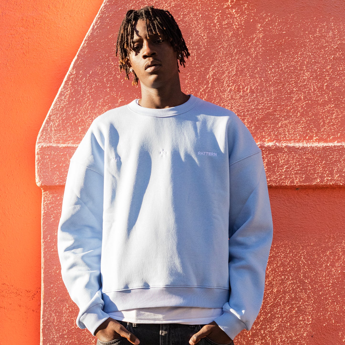 Out Pattern Sky Crewneck