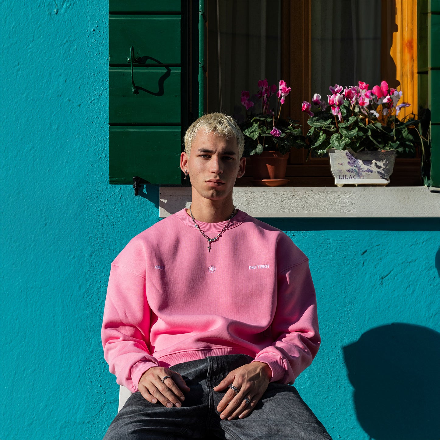 Out Pattern Pink Crewneck