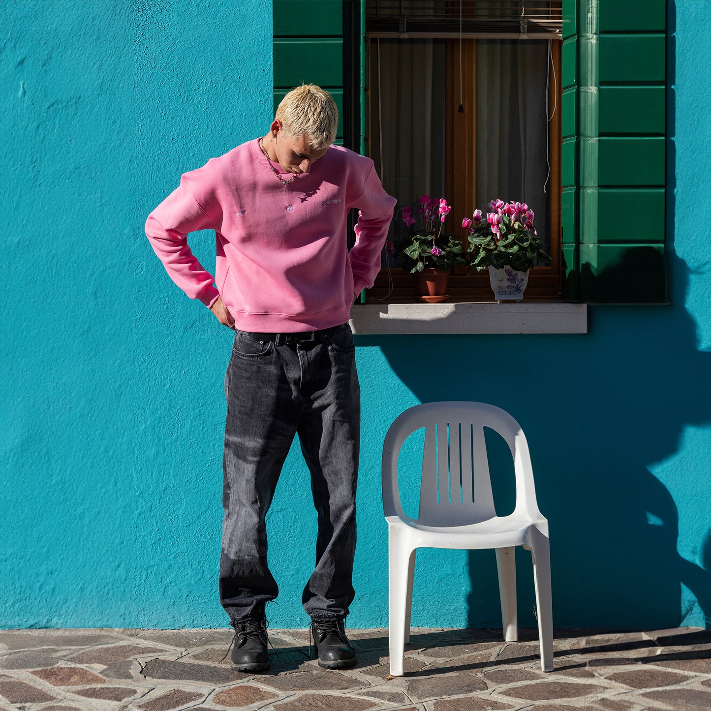 Out Pattern Pink Crewneck