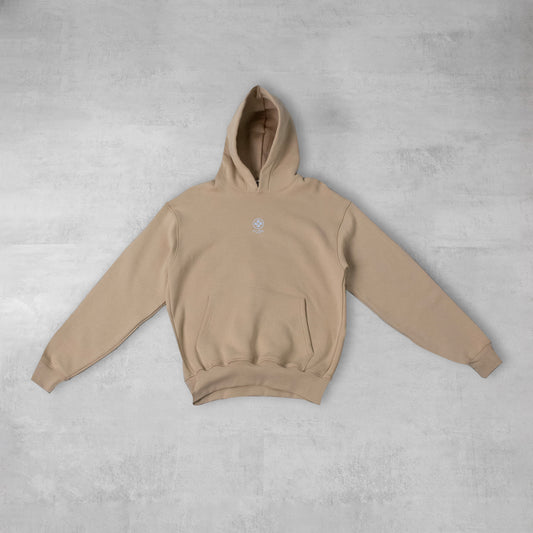 Out Pattern Heavy Perfect Hoodie Beige