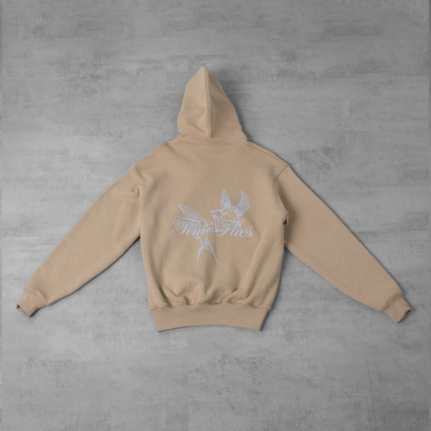 Out Pattern Heavy Perfect Hoodie Beige