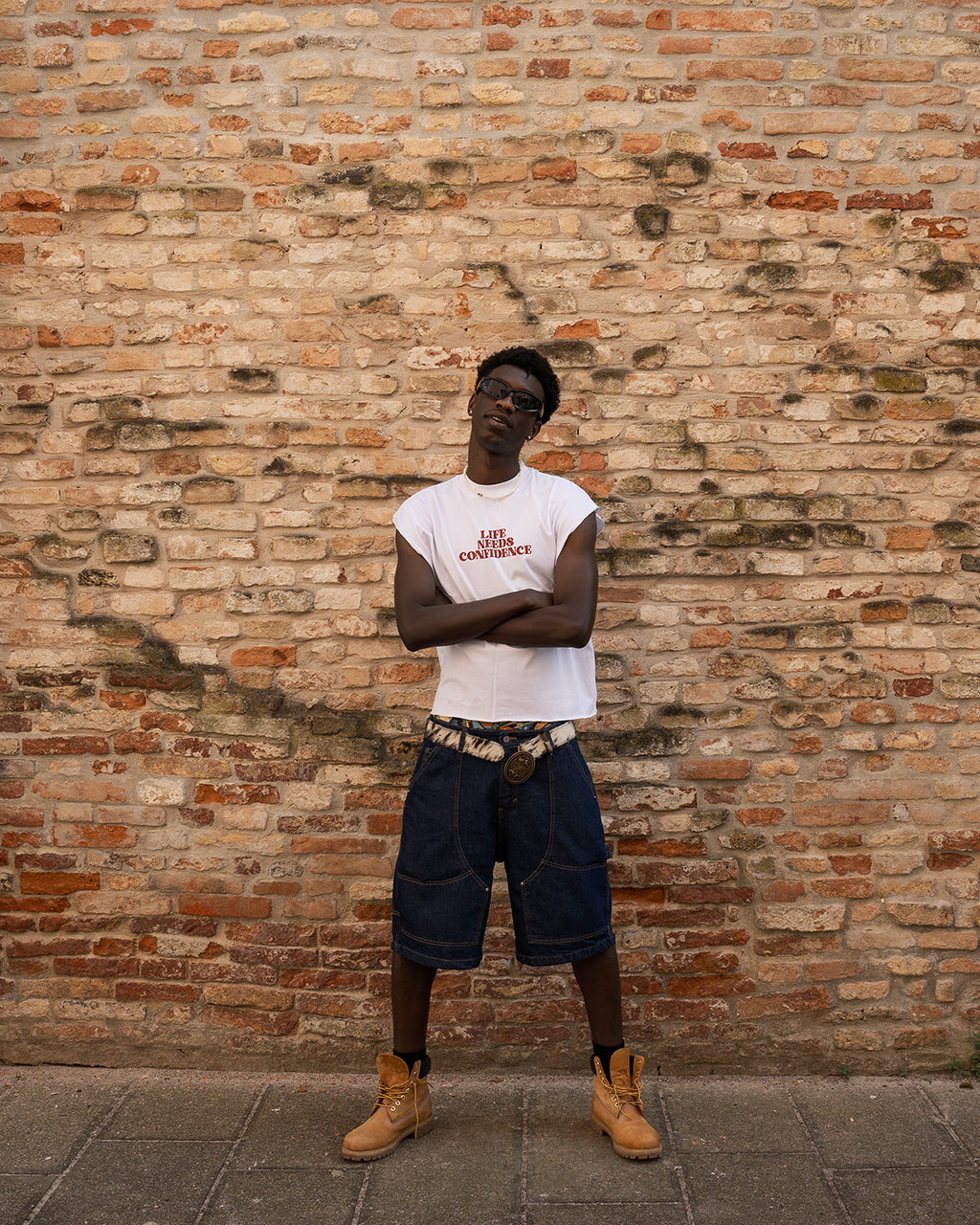 "Life Needs Confidence" Sleeveless White